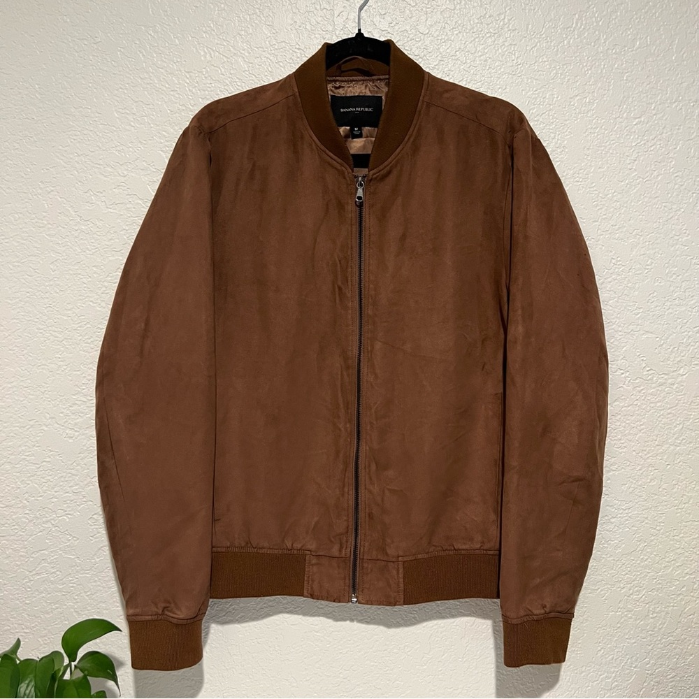 Banana Republic Vegan Suede Classic Bomber Jacket in Brown